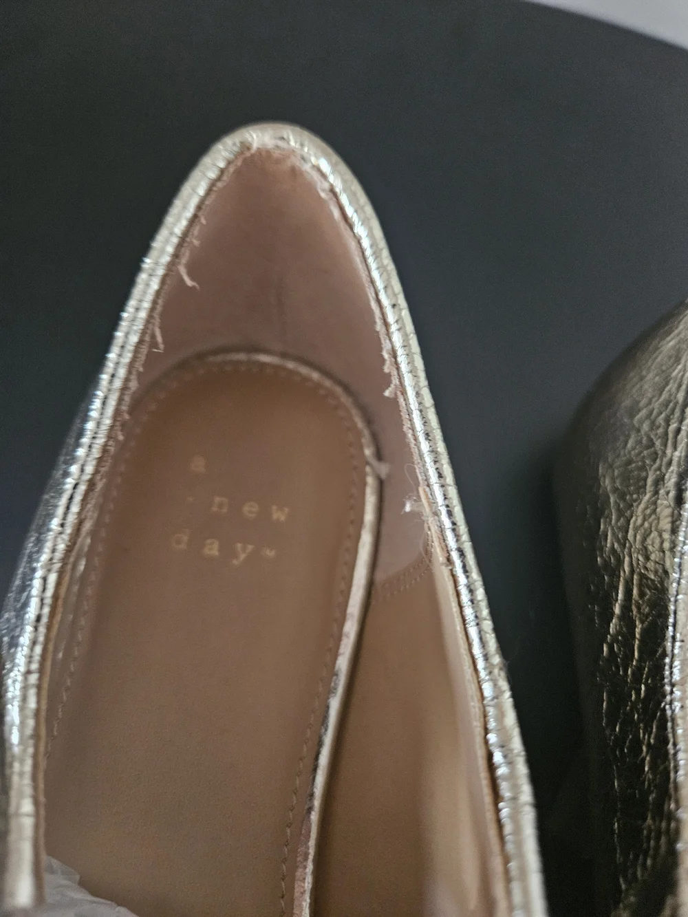 ✨ NWT A New Day Tasmin Metallic Gold Crisscross Mary Jane Flats ✨ Womans Size 7 - Picture 7 of 16